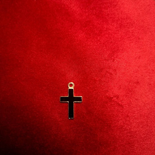 Unisex double-sided cross pendant, minimalist design