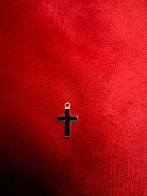 Unisex double-sided cross pendant, minimalist design