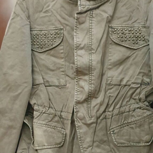 Zara jacket with studs, khaki green, size L