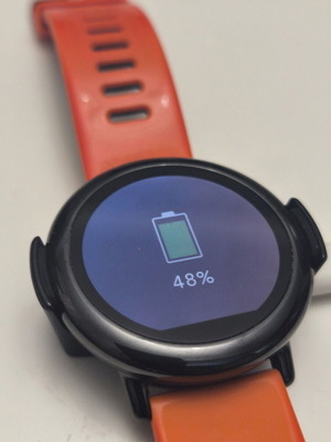 Amazfit Pace A1612 smartwatch with black and orange strap, GPS, heart rate monitor