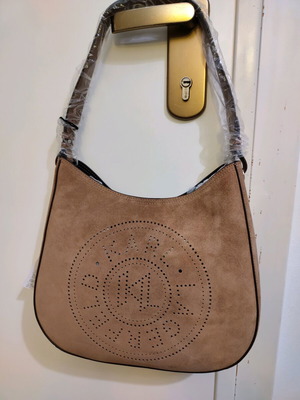 Τσάντα ώμου Karl Lagerfeld καινούργια, δέρμα σουέτ μπεζ