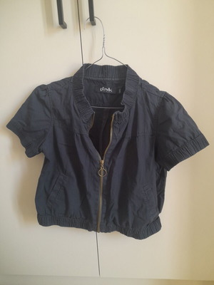 Pink Woman jacket used, longer than bolero, blue, size S