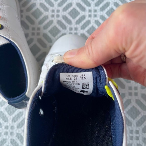 Lacoste Kids Sneakers Size 31 Like New, White