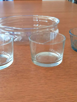 Glass bowls set of 3 and glass dessert or food container new