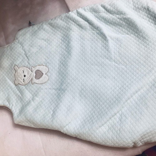 Obaibi baby sleeping bag mint like new, cotton with bear 6-9 months