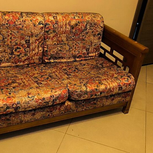 Two-seater sofa used, solid wood