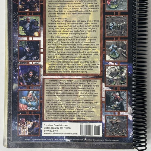 Warzone Universe Under Siege Ultimate Edition rulebook used, spiral bound
