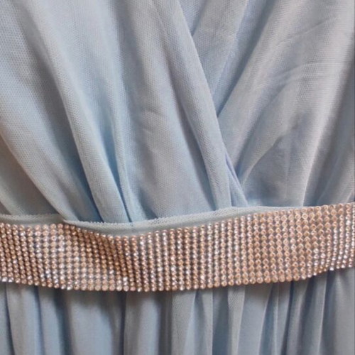 Maxi dress made of tulle with rhinestone belt, like new