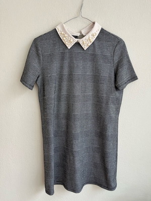 Zara dress with pearls on collar, Stradivarius design, size S, like new