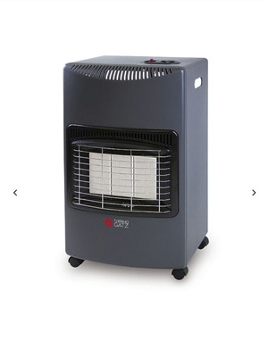 Gas heater used with three ceramic burners and wheels