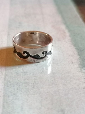 Silver 925 ring band with tribal waves new no 53 (US 6.6)