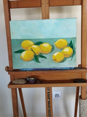Картина Nature Morte с масло върху платно от Еврипидис Амоиридис
