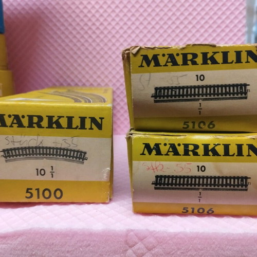 Marklin HO metal train tracks set with switches, curves, straights