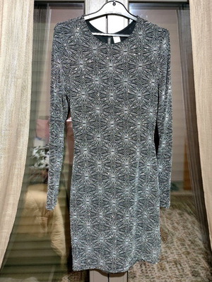 H&M Dress with Strass and Glitter, Like New, Silver Size M