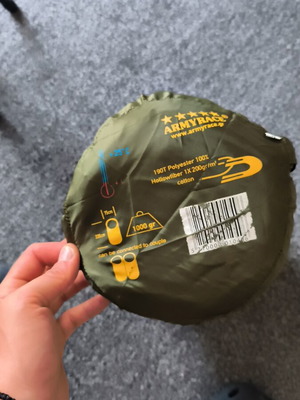 Army Race sleeping bag used, 1000gr, 220x75cm, cotton 200gr