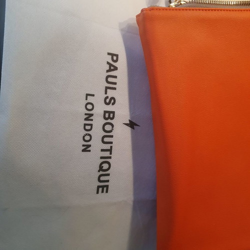 Pauls Boutique clutch bag new, reversible grey and orange