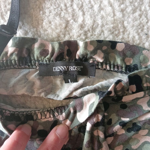 Denny Rose Army blouse open back like new, size L