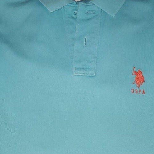 U.S. Polo Assn. men's polo shirt L, turquoise and orange