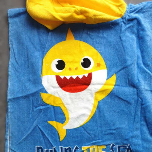Baby Shark Beach Poncho 100% Cotton New