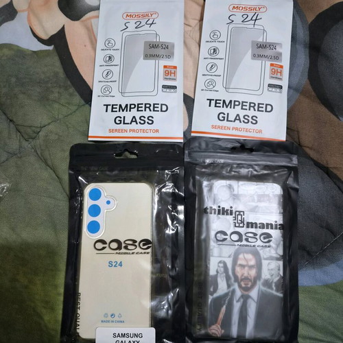Cases and tempered glass for Samsung S24 like new
