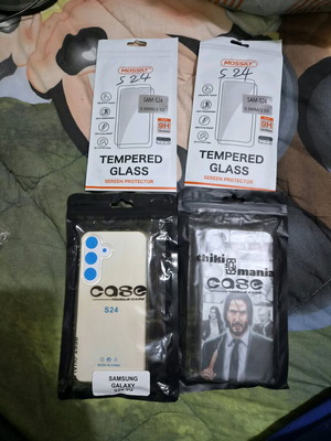 Cases and tempered glass for Samsung S24 like new