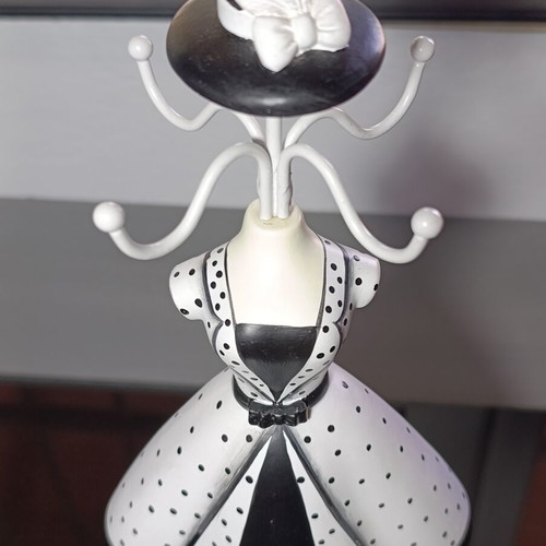 Decorative Jewelry Stand used, 1950s style mannequin with white dress