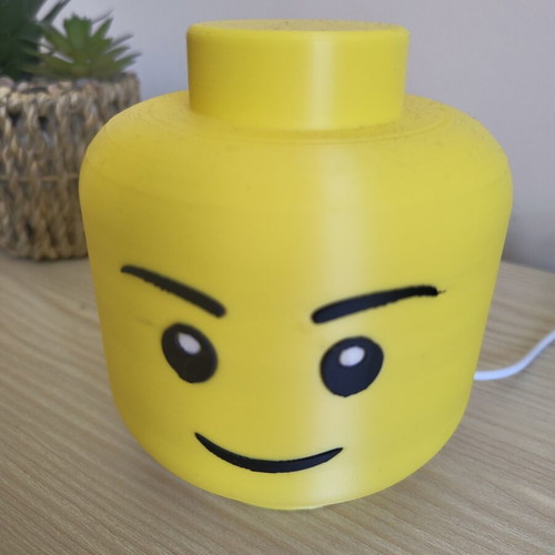 Lego head lamp used with USB and switch