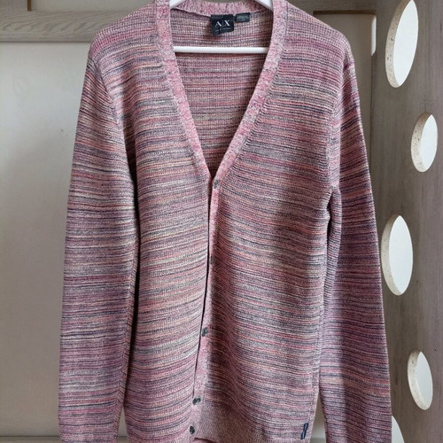 Armani Exchange men's cardigan like new, size M, pink and purple