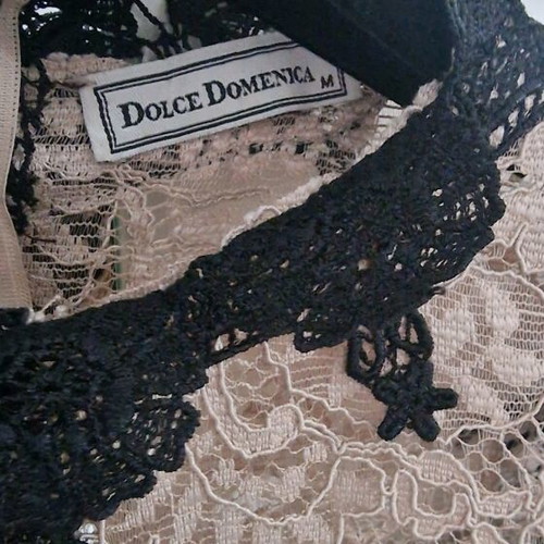 Maxi dress Dolce Domenica lace black and beige like new
