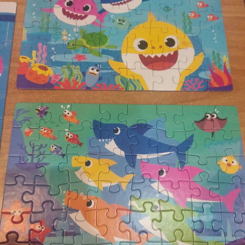 Baby Shark puzzle like new, set of 3x48 pcs