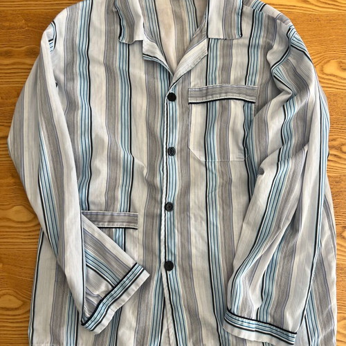Striped Pyjama Shirt size 54 vintage like new, white and blue