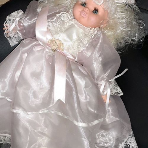 Large bride doll like new with silk clothes