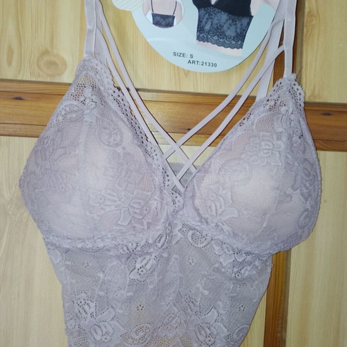 Lace Top Lingerie with Gift Pouch, New, Pink, Size S