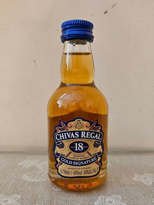Chivas Regal 18yo whisky miniature new, glass bottle 50ml