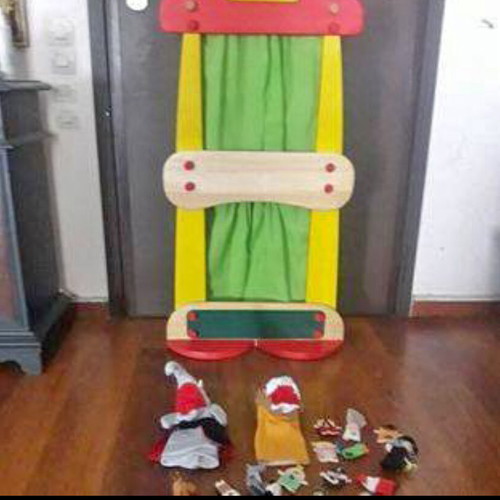 Wooden puppet theater used