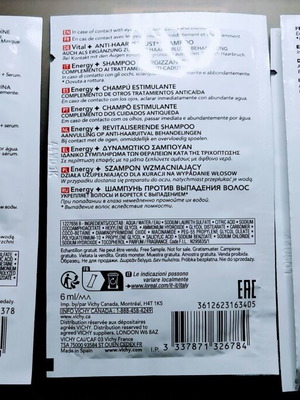 Dercos Vichy σαμπουάν πακέτο με δείγματα καινούργιο