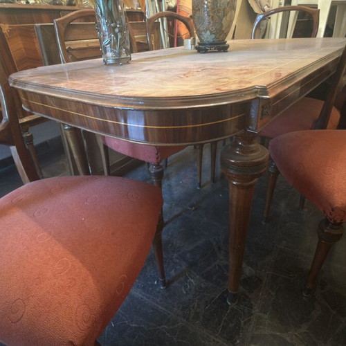 Louis XVI style dining set with table, 8 chairs and buffet, like new