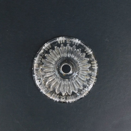 Crystal engraved chandelier part vintage in excellent condition, set of 7