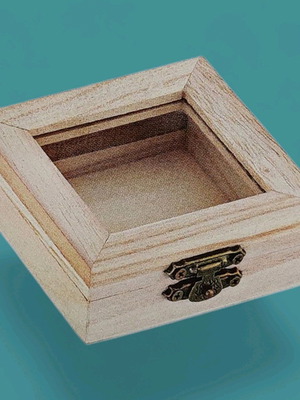 Wooden box for bomboniera 8×8×3cm new