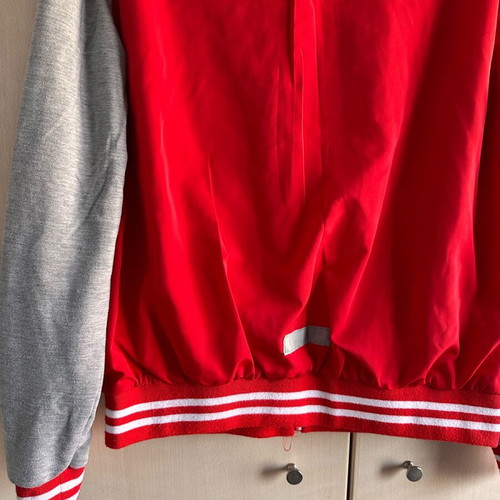 Bomber jacket like new, gray and red