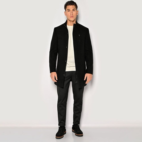 Sogo men's black half coat new, regular fit