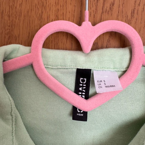 Crop top lime green H&M small with collar and buttons like new