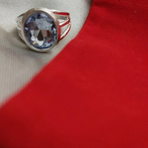 Silver-plated aqua marine ring size 8 new