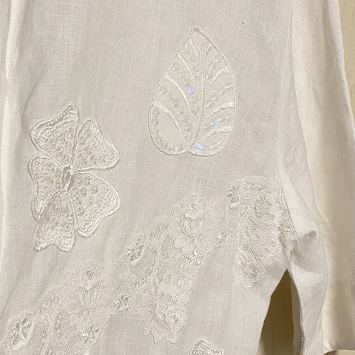 Luisa Oversized Linen Shirt white, new, 3/4 sleeve