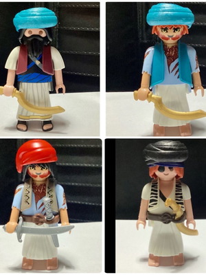 Playmobil 4 custom figures like new, genuine parts