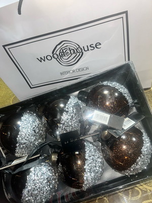 Woodhouse Christmas Balls New, Transparent with Strass