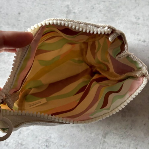 Korres fabric toiletry bag new, beige and orange