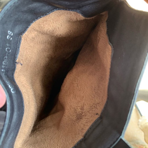 A.L.E. Black Leather Boots with Warm Fleece Lining Size 38 Like New