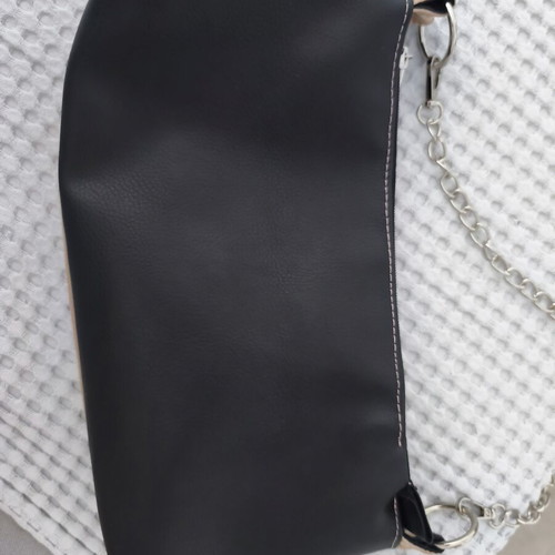 Katia Angeli Small Baguette Shoulder Bag like new, black and beige