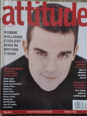 Περιοδικό Attitude με Robbie Williams μεταχειρισμένο, Οκτώβριος 1998